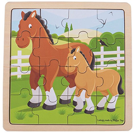 Bigjigs Toys Chunky Wooden Horse & Foal Puzzle