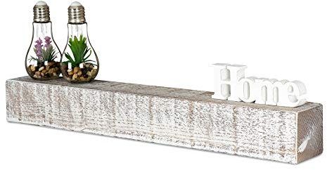 levandeo Wandregal Holz Massiv 80x10cm Shabby Chic Wandboard Vintage Rustikal Design Natur Regal Bord