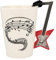 Froster Tazza Musicale Chitarra Elettrica in scatola nera, Tazza di Musica in ceramica 220 ml per Regalo