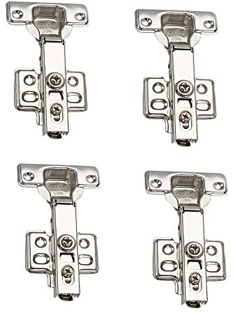 NUZAMAS 4 Standard Soft Close Door Hinges Kitchen Cabinet Cupboard Door Hinge 90 Degree Half Overlay-2 Pairs