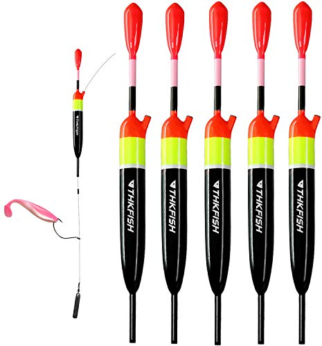 THKFISH Fishing Bobbers and Floats - Slip Bobbers for Crappie Fishing, Balsa Floats - 1/6oz (3.47X0.47X6.73) - 5PCS