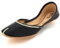 Women Ladies Plain Leather Traditional Indian Casual Handmade Flat Khussa Pumps Black Shoes Size UK 6 EU 39