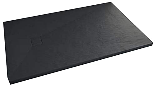 Receveur à poser en matériaux composite SMC - Finition ardoise noire - 90x140cm - ROCK 2 BLACK 90