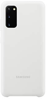 Samsung Silicone Smartphone Cover EF-PG980 für Galaxy S20 | S20 5G Handy-Hülle, Silikon, Schutz Case, stoßfest, dünn und griffig, weiß