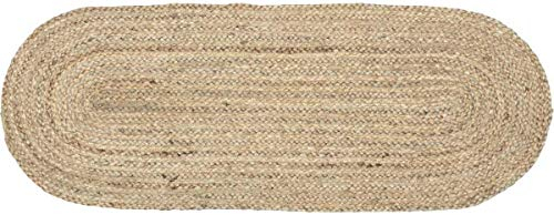 Madhu International Tischläufer aus natürlicher Jute, langlebig, handgewebt, ovale Form, aus Jute-Material, für Innen- und abgedeckte Türen, 33 x 91 cm
