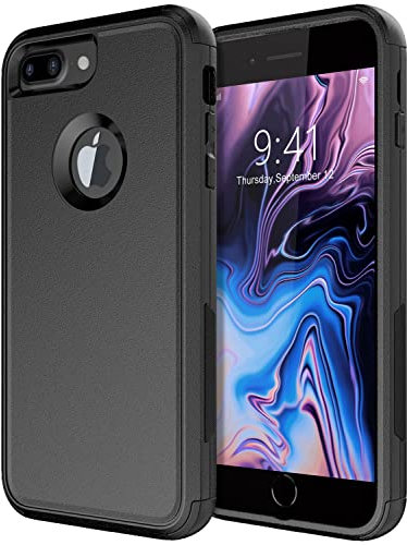 Diverbox for iPhone 8 Plus Case iPhone 7 Plus Case [Shockproof] [Dropproof] [Dust-Proof],Heavy Duty Protection Phone Case Cover for Apple iPhone 8 Plus & 7 Plus (Black)