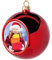 Personalisierte rote Weihnachtskugel mit Foto - Plastikkugel mit goldenem Krönchen - Runder Fotodruck auf der Vorderseite der roten Weihnachtskugel