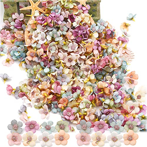 100 Stücke Mini Kunstblumen Mischung Kunstblumen Köpfe Deko Kunstblumen Seidenblumen Mini Seidenblumen für DIY Scrapbook Girlande Hochzeit Deko Basteln