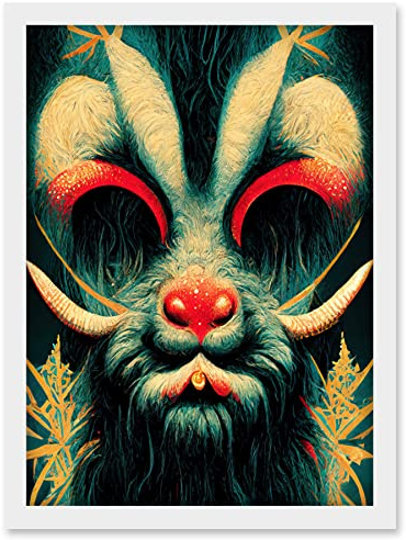 Doppelganger33 LTD Christmas Krampus Beast Alpine Folklore Artwork Framed Wall Art Print A4