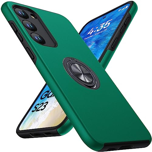 KOVASIA für Samsung Galaxy S23 Hülle mit 360° Drehbarer Ständer, Militärischer Schutz Handyhülle für Samsung S23, Stoßdämpfende Fallschutz S23 Hülle, Grün
