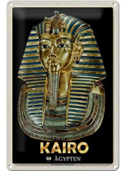 Femer Blechschild Reise 20x30cm Kairo Ägypten Tutanchamuns Totenmaske