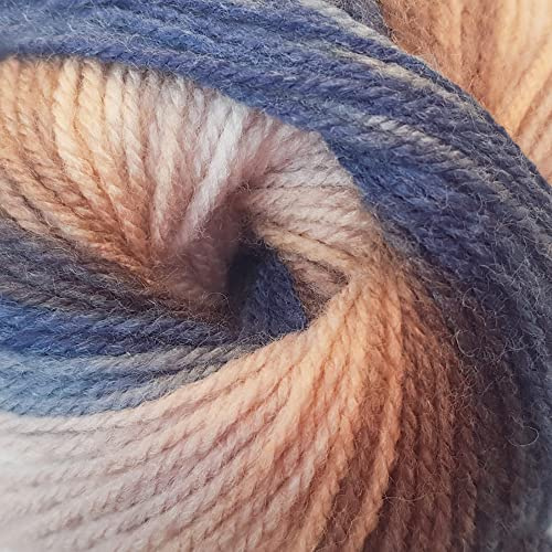 James C. Brett Aurora 100g Multi-Coloured Yarn - 345m/377yds, Tension 22sts & 28rows/10x10