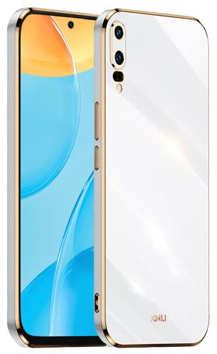 EASSGU [Telaio Elettrolitico Custodia per HUAWEI P20 (5.8 Inches) Cover Protettiva in Morbido Silicone TPU - Bianco