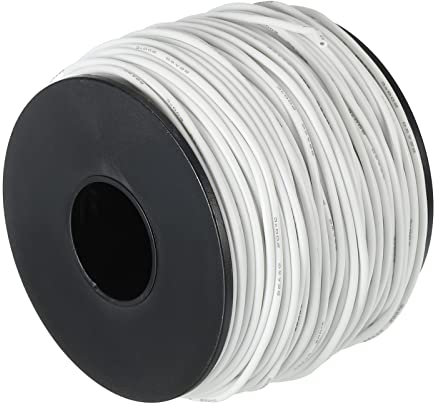 sourcing map 22 Gauge Silicone Wire 22AWG Stranded Wire High Temperature Hookup Tinned Copper 75m/246ft White Spool for Model Wiring, DIY Wiring