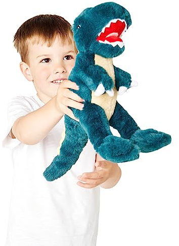 Zappi Co 100% recyceltes Plüschtier, T-Rex (28cm Länge) Weiches, kuscheliges, umweltfreundliches Tiersammlung für Neugeborenes Kind Erstes Kind