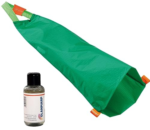 Arion Easy Slide Anziehhilfe für Strümpfe & Olanmarp Feinwaschmittel für Kompressionsstrümpfe 50 ml -Leicht anziehen und pflegen (Schuhgröße 37-38,5, Offene Fußspitze)