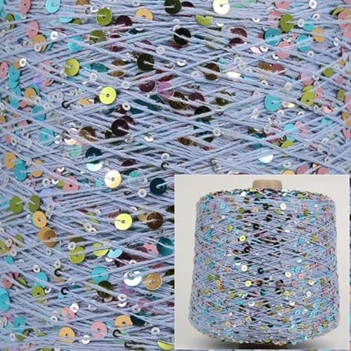WEIDU 500 g Sommer-Eisseide, merzerisiertes Garn, spezielles Paillettengarn, DIY handgewebte Stoffpuppen-Strickwolldecke aus Baumwolle, Polyesterfaser