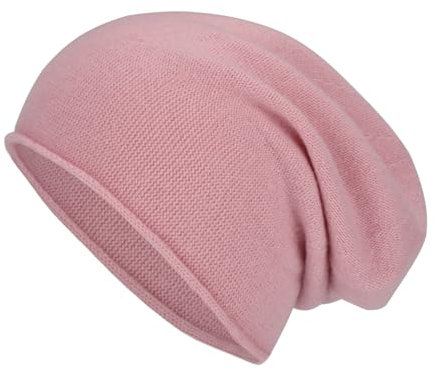 Ewaycom Merinowolle Beanie für Herren & Damen Winter Warm Slouchy Knit Skull Caps, Pink, Einheitsgr��e