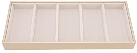 LiebeWH 5 Grid Leather Multi Sunglasses 5 Grid Glasses Case, 5 Slot Sunglasses Holder Organizer,Glasses Case Box Eyewear Tray Display Stand Rack for Women Men (Beige)