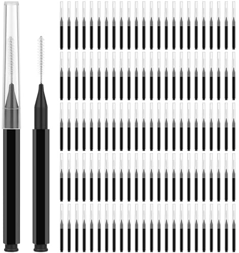 MAPVOLUT 120 Stück Mikro Augenbrauen Bürste, Tragbare Wimpernbürste Mit Kappe, Wimpernverlängerungswerkzeug, Wimpernkamm, Interdentalbürste, Mundpflegebürste Für Augenbrauen Pinsel