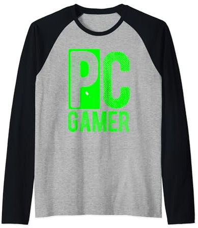 PC Gamer Computer Gaming With Mouse PC Gaming Raglan Baseball Tee