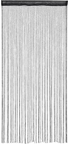 MINGZHE Glänzender Kristall-Fadenvorhang mit 3 Perlen, Event-Dekoration, Fadenvorhänge, Schwarze Perlen, Vorhang für die Tür, Quastenvorhang, Fadentür, Fadenvorhang für Schlafzimmer,(Schwarz)