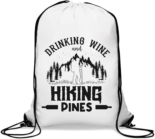 Turnbeutel mit Kordelzug, für Wein und Wandern, Weiß, weiß, Einheitsgröße