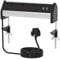 ZYMY Desk Power Socket with 2 USB and 2 Mount Clamp, 3 Plug Socket Desktop Power Strip Extension Lead with USB Slots for Home Office School Black