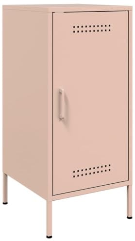 vidaXL Buffet, Armoire avec Pieds, Placard avec Porte, Meuble de Rangement Salon Chambre à Coucher Intérieur, Rose 36x39x79 cm Acier