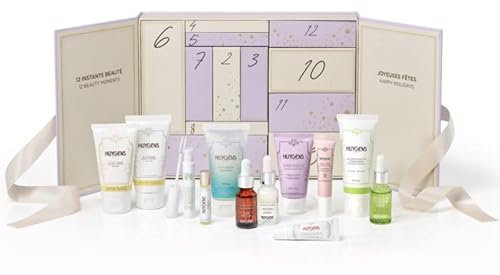 LETZTE STÜCKE HUYGENS Beauty Adventskalender – Wert 210 € – 12 Bio- und vegane Pflegeprodukte für Gesicht und Körper – Hergestellt in Frankreich