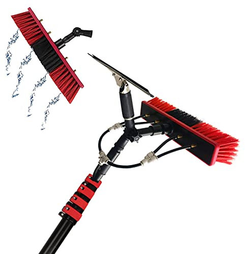 Kit di spazzole e pali per la pulizia delle finestre da 18 FT per la pulizia dell'acqua pannelli fotovoltaici e solari
