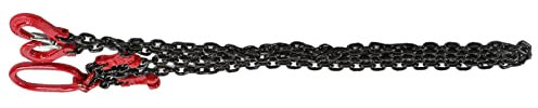 Kranketten 1M 2 Strang Verkürzbar Forstkette 10Mm Hebekettenschlinge 2 Haken Verstellbar für Kranbetrieb 2 Meter 4,75 Tonnen 8Mm