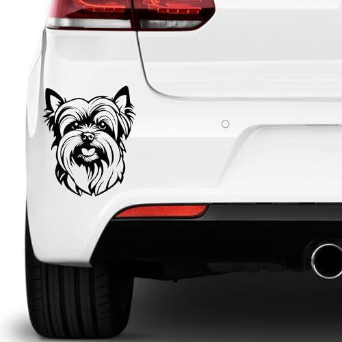 Rakelfix Yorkshire Terrier Aufkleber Sticker Hunde Hunde Dog Personalisierbar Name,Text,Größe Wunschtext Auto Autoaufkleber Wandtattoo