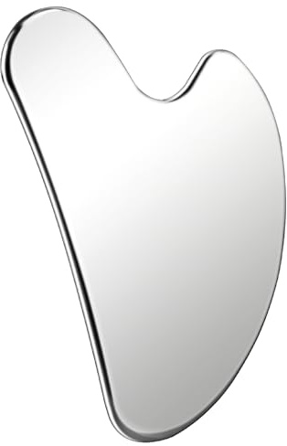 Gua Sha Edelstahl für Gesichtsmassage, Edelstahl Gua Sha Stein fur Anti Aging, Anti-Falten und Schwellungsreduktion, guasha für Gesicht, Hals und Körpermuskulatur, GuaSha Gesichtspflege (Heart)