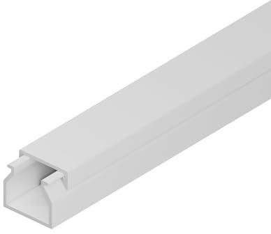 EDO Kabelkanal 15x10 mm Weiß – 2 m Kabelschacht mit Klappdeckel zur Schraubmontage – Aufputz Kabelabdeckung für Wand, TV, Büro – Kabel Organizer für Innenbereich
