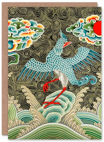 Artery8 Albert Racinet Art Card Sea Storm Bird Chinese Pattern Detail
