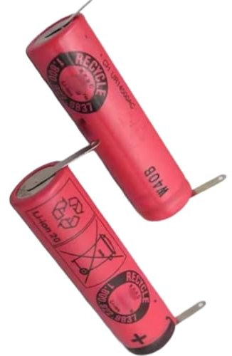 2 Stück 3,7 V 740 mAh UR14500AC Ersatzakku – kompatibel mit Braun, kompatibel mit Oral-B Pro 2 Typ 3766 IO4 IO5 IO6 IO7 IO9 IO8 3758 3759 – Lötbein-Design for elektrische Zahnbürsten(Solder leg batter