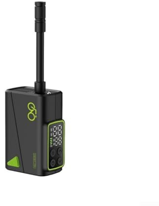 Pompe à air électrique de poche, gonfleur haute pression 150 PSI avec double affichage numérique, arrêt automatique et lumière de sécurité intégrée pour le cyclisme