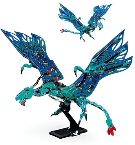 PlaySynthe Fliegender Drache Bausteine, Drache Bausatz Modell, Drachen Klemmbausteine, Kreatives Tier Bausatz Modell Spielzeug, Geschenk für Erwachsene und Filmfan, 602 Teile