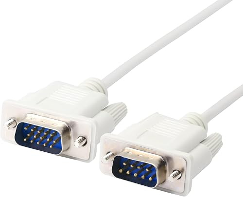 AYMBH DB9 to VGA Cable RS232 Serial Adapter, 9 Pin Male to 15 Pin Male VGA Video Cable for Computer Monitor Projector KVM Display, Shielded Signal Cable（4.5ft） 1.4M