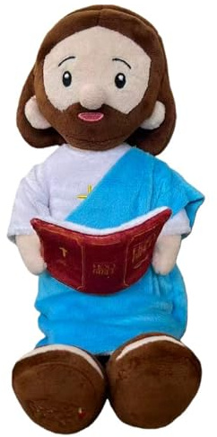 Hperu Jesus-Plüschpuppe, Jesus-Plüschpuppe, 30, 5 cm, weich, mit Kreuz und Bibeldetails, niedlich gefüllt für Heimdekoration, religiöses Spielzeug für Kinder und Erwachsene