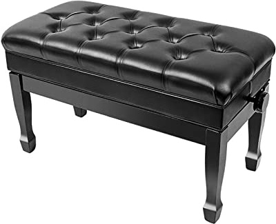 Hydraulisk lyft pianopall och toalettbordsbänk justerbar höjd tangentbordsstol 76 x 39 cm bekväm för barn och vuxna, perfekt för musiker och artister