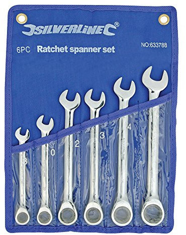 Silverline 633788 Fixed Head Ratchet Spanner Set 6pce 8 - 17 mm