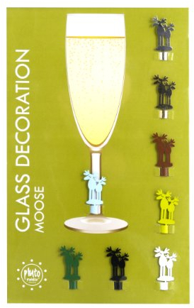 Pluto Produkter Sektglas-Dekoration PARTY MOOSE 8er Set