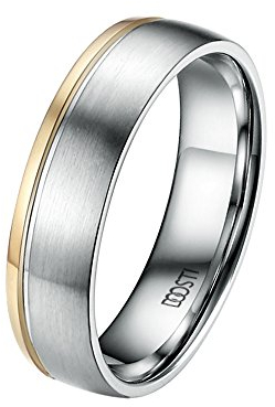 DOOSTI Trauring/Ehering/Partnerring Bicolor aus 585/- Gelbgold/Weißgold - inkl. Gratis Gravur