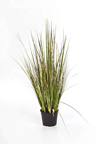 artplants.de Kunst Seychellengras SATRIO, 455 Halme, grün-gelb - braun, 90cm - Grasbüschel - Kunstpflanze