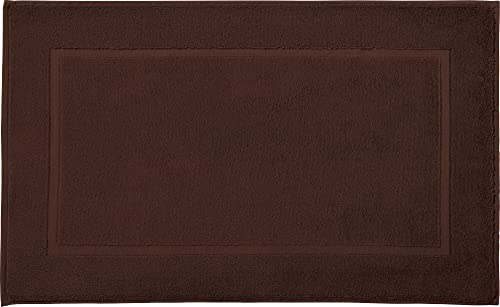 REDBEST Duschvorlage, Badteppich New York braun Größe 50x80 cm - saugstark, sehr strapazierfähig, hautsympathisch, trittweich, 100% Baumwolle