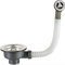 Qrity Bonde D'évier avec Trop Plein Panier Inox 110 mm 1½, Acier Inoxydable + ABS, Bonde + Panier