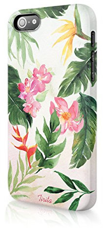 Tirita Compatible with iPhone 5 / 5s / SE 2016 Hard Case Phone Cover Tropical Flamingo Pineapple Fruits Bananas Watermelon Strawberries Summer Trendy Fashion Gift Present Cute Design