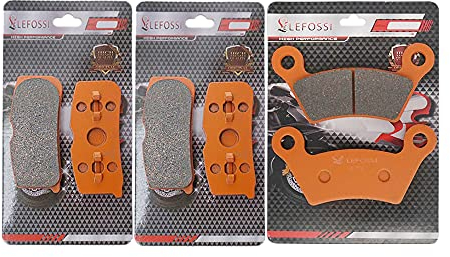 LE LEFOSSI Motorrad Kohlefaser Bremsbeläge vorne hinten Für Kompatibel mit Can Am Spyder RS SE5/SM5/Phantom Black 08-09 FA474F FA473R